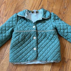 The Beaufort Bonnet Company Quilted Teal Green Kids Puffer Jacket
